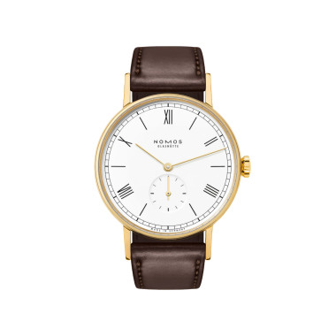         Handaufzug, NOMOS Glashütte Ludwig Gold Emailleweiß Doré
