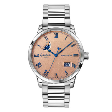 Damen- und Herrenuhr, Automatik, Glashütte Original Senator Excellence Panoramadatum Mondphase