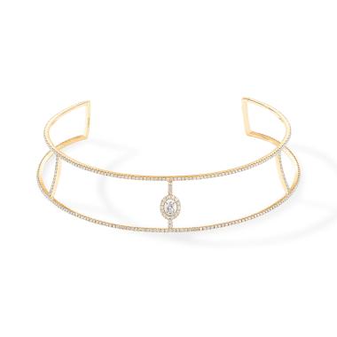 Halsschmuck, Gelbgold, Messika Glam'Azone Pavé Skinny Choker