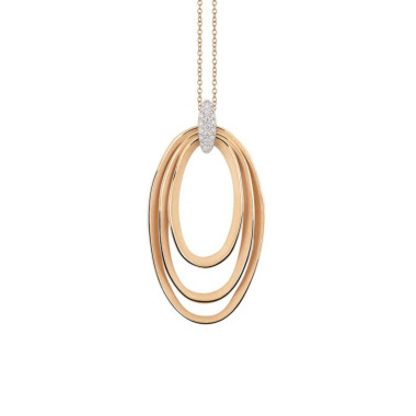Halsschmuck, Weißgold, Annamaria Cammilli Dune Chic Pavé Anhänger mit Halskette