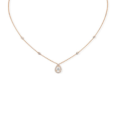 Halsschmuck, Roségold, Messika Joy Diamant Poire Collier