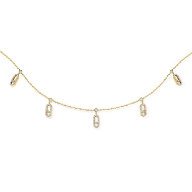         Gelbgold, Halsschmuck, Messika Move Uno Choker Kette mit Quasten