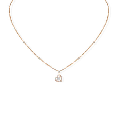 Halsschmuck, Roségold, Messika Joy Coeur Halskette