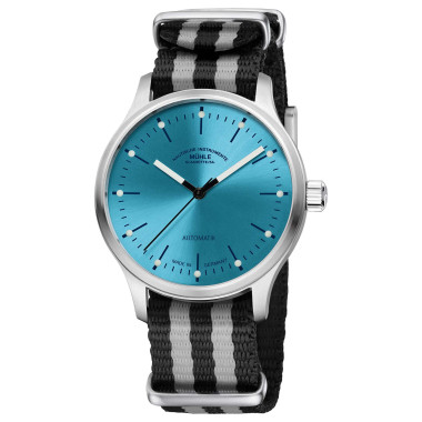Damen- und Herrenuhr, Automatik, Mühle Glashütte Panova Türkisblau