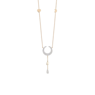 Halsschmuck, Weißgold, Al Coro Mezzaluna Collier