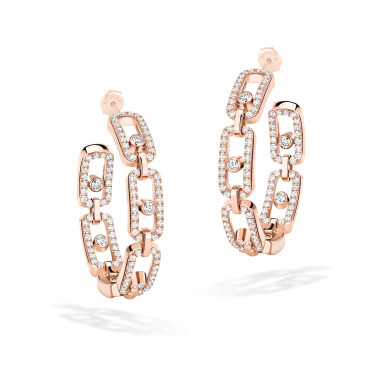 Ohrringe, Roségold, Messika Move Link Creolen