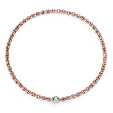Halsschmuck, Weißgold, IsabelleFa Collier "ChaCha 6" Pavéclasp