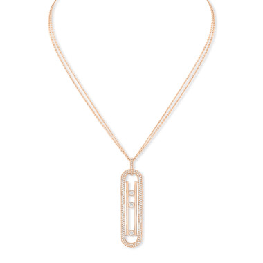         Roségold, Halsschmuck, Messika Lange Move 10th Anniversary Halskette mit Anhänger