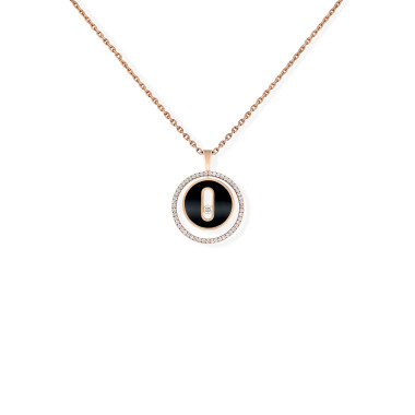 Halsschmuck, Roségold, Messika Lucky Move Kette KM Onyx
