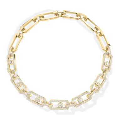 Halsschmuck, Gelbgold, Messika So Move XL Diamantkette
