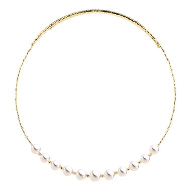 Halsschmuck, Gelbgold, Hesse Perl-Collier