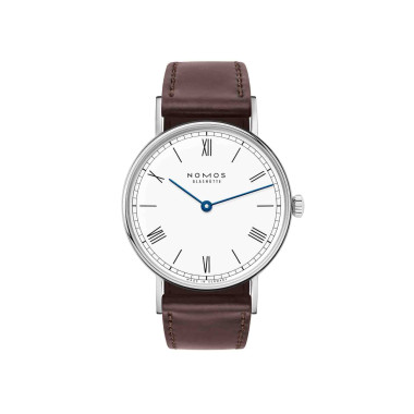 Handaufzug, NOMOS Glashütte Ludwig 33 Duo emailleweiß
