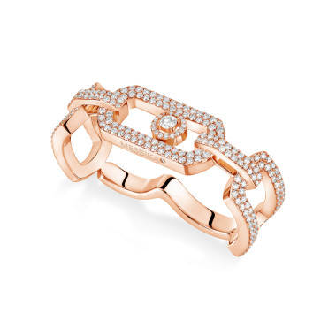 Ringe, Roségold, Messika So Move Zwei-Finger Diamantring