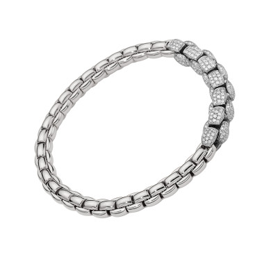 Weißgold, Armschmuck, FOPE Eka Flex'it Armband mit Pavébesatz