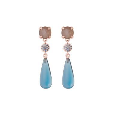 Ohrringe, Roségold, Bron Catch Ohrschmuck