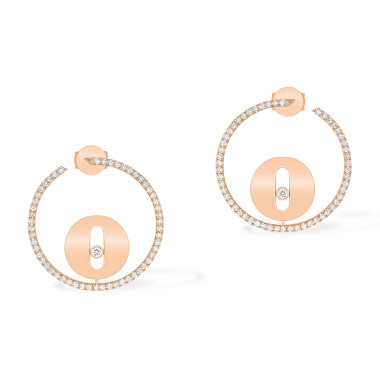 Ohrringe, Roségold, Messika Lucky Move Créoles PM