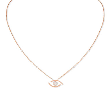 Halsschmuck, Roségold, Messika Lucky Eye Halskette