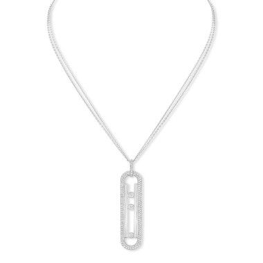 Halsschmuck, Weißgold, Messika Move 10th Diamantkette