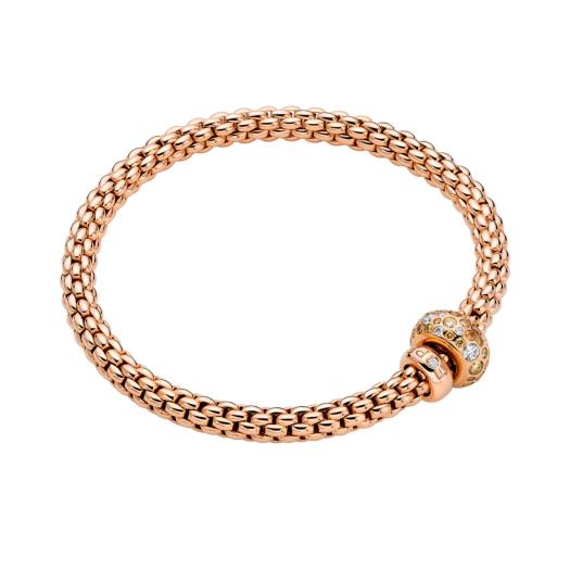 FOPE - Solo Flex'it Armband mit weißen und braunen Diamanten