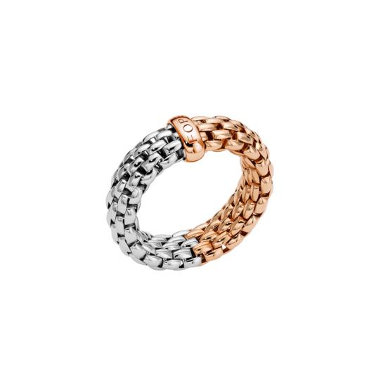 FOPE - Essentials zweifarbiger Flex'it  Ring mit flachem Kettengeflecht
