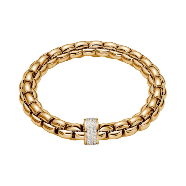         Gelbgold, Armschmuck, FOPE Eka Flex'it Armband mit Diamantpavé