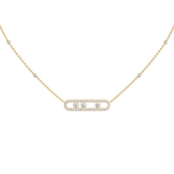         Gelbgold, Halsschmuck, Messika Move Classique Pavé Halskette