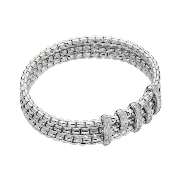        Weißgold, Armschmuck, FOPE Eka Flex'it Armband mit Diamantpavé