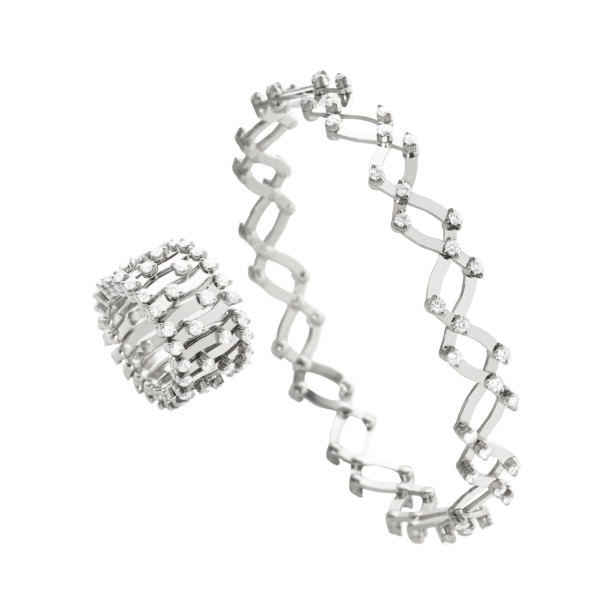         Weißgold, Ringe, Serafino Consoli Serafino Multi-Size Ring und Armreif