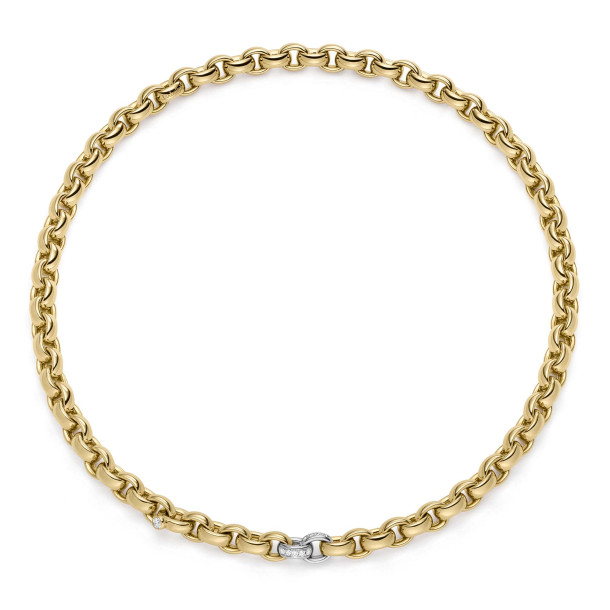         Gelbgold, Halsschmuck, IsabelleFa Collier "ChaCha 8" Pavé