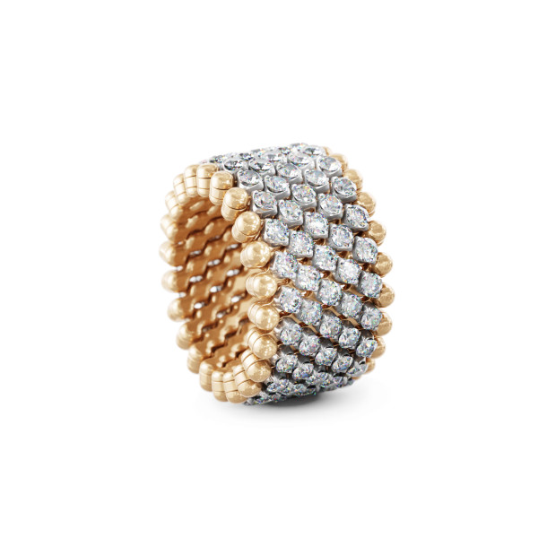         Roségold + Roségold, weiß rhodiniert, Ringe, Serafino Consoli Brevetto Multi-Size Ring