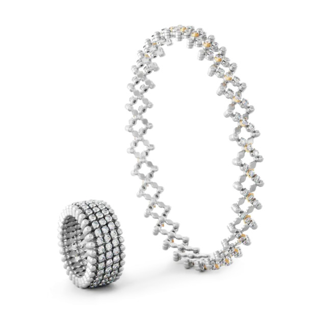         Weißgold, Ringe, Serafino Consoli Serafino Multi-Size Ring und Armreif