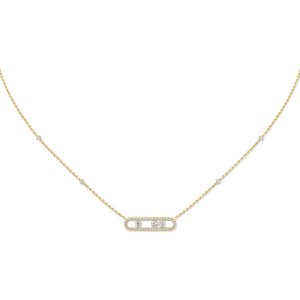         Gelbgold, Halsschmuck, Messika Move Classique Baby Pavé Halskette