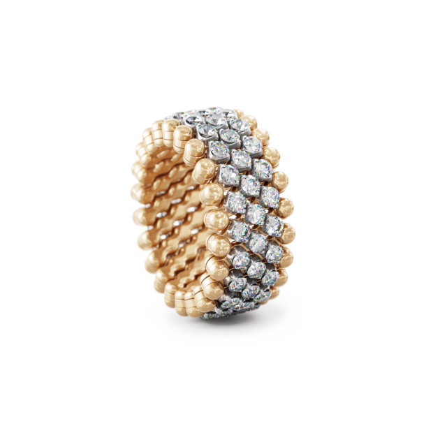         Roségold + Roségold, weiß rhodiniert, Ringe, Serafino Consoli Brevetto Multi-Size Ring
