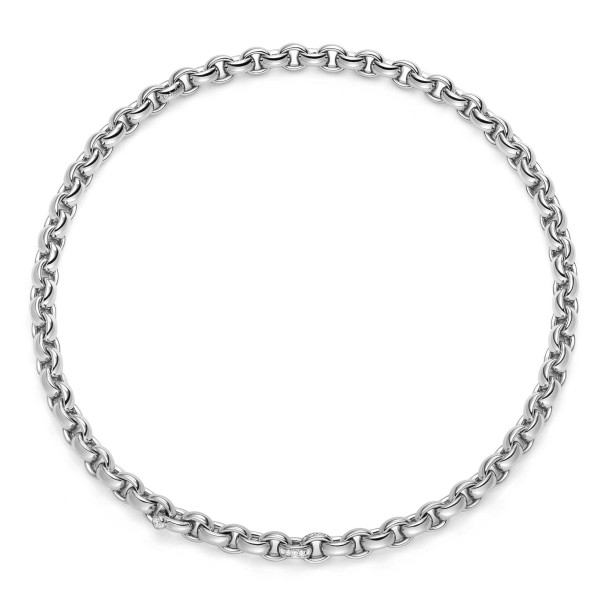         Weißgold, Halsschmuck, IsabelleFa Collier "ChaCha 8" Pavé