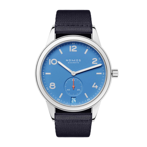         Automatik, NOMOS Glashütte Club Automat Datum signalblau