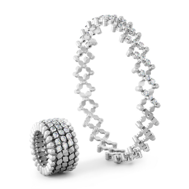         Weißgold, Armschmuck, Serafino Consoli Serafino Multi-Size Ring und Armreif