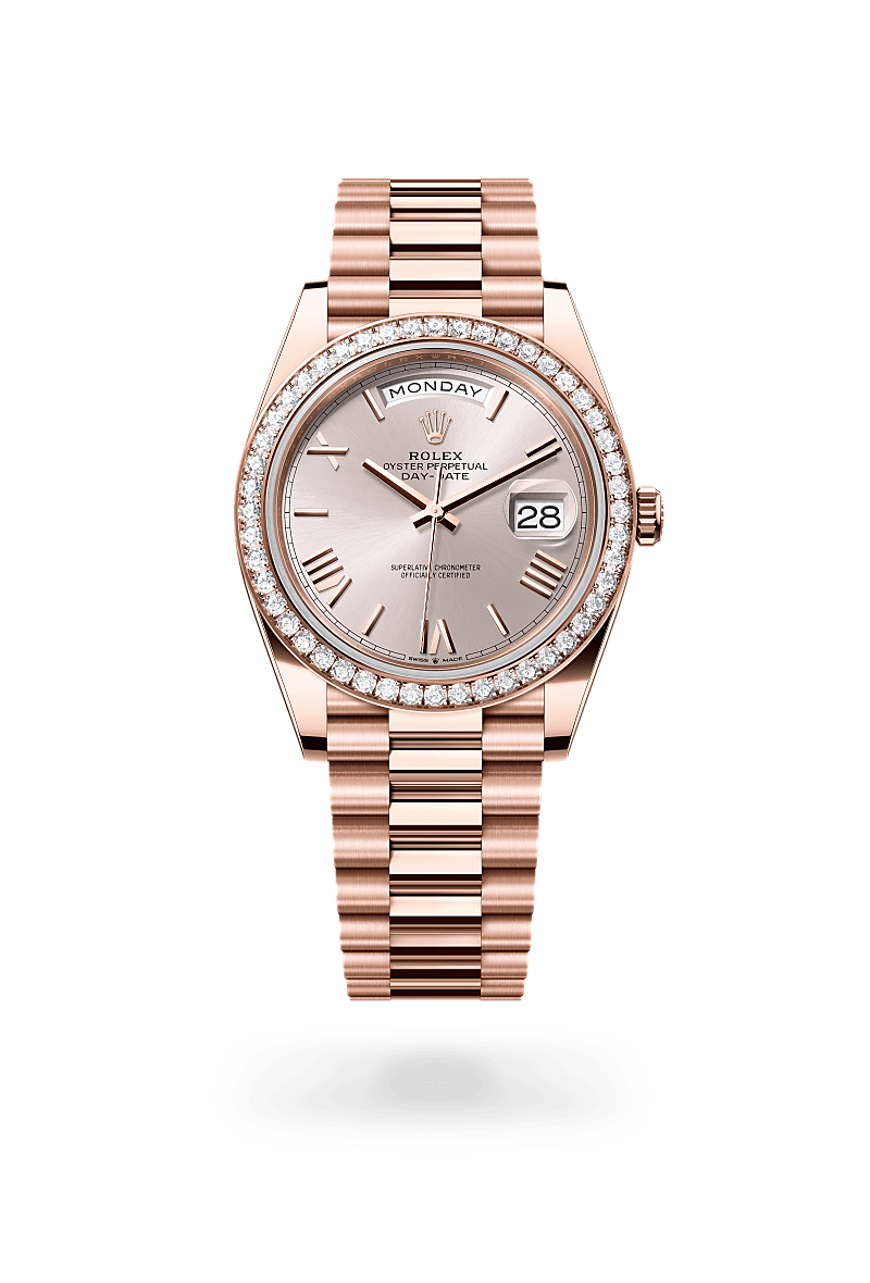 Rolex Day-Date 40 Herrenuhr (M228345RBR-0008) Oyster, 40 mm, Everose-Gold mit Diamanten