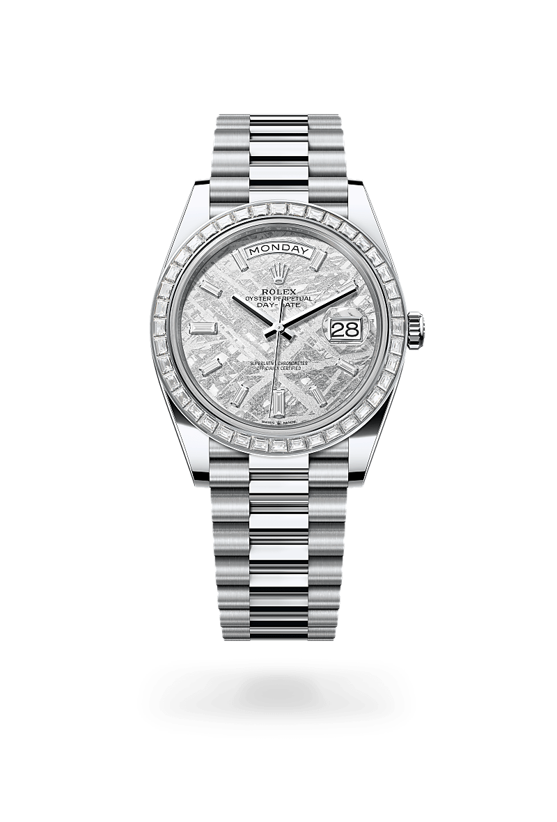 Rolex Day-Date 40 Herrenuhr (M228396TBR-0027) Oyster, 40 mm, Platin mit Diamanten