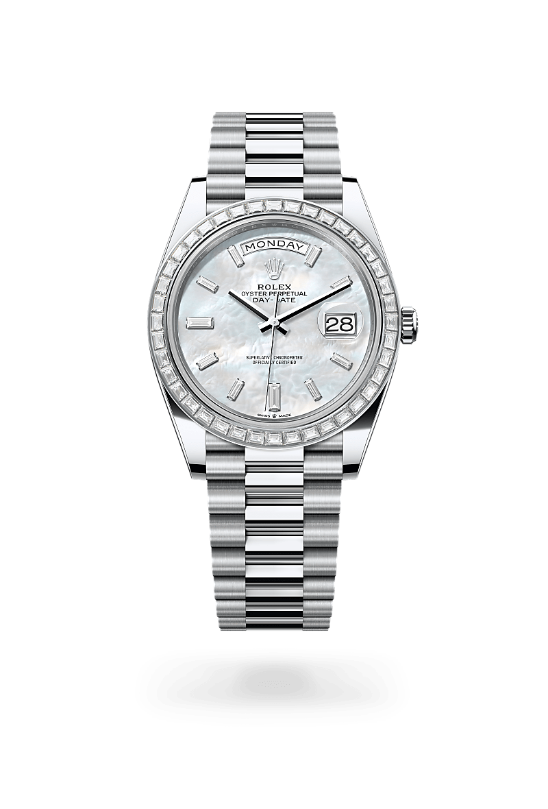 Rolex Day-Date 40 Herrenuhr (M228396TBR-0043) Oyster, 40 mm, Platin mit Diamanten