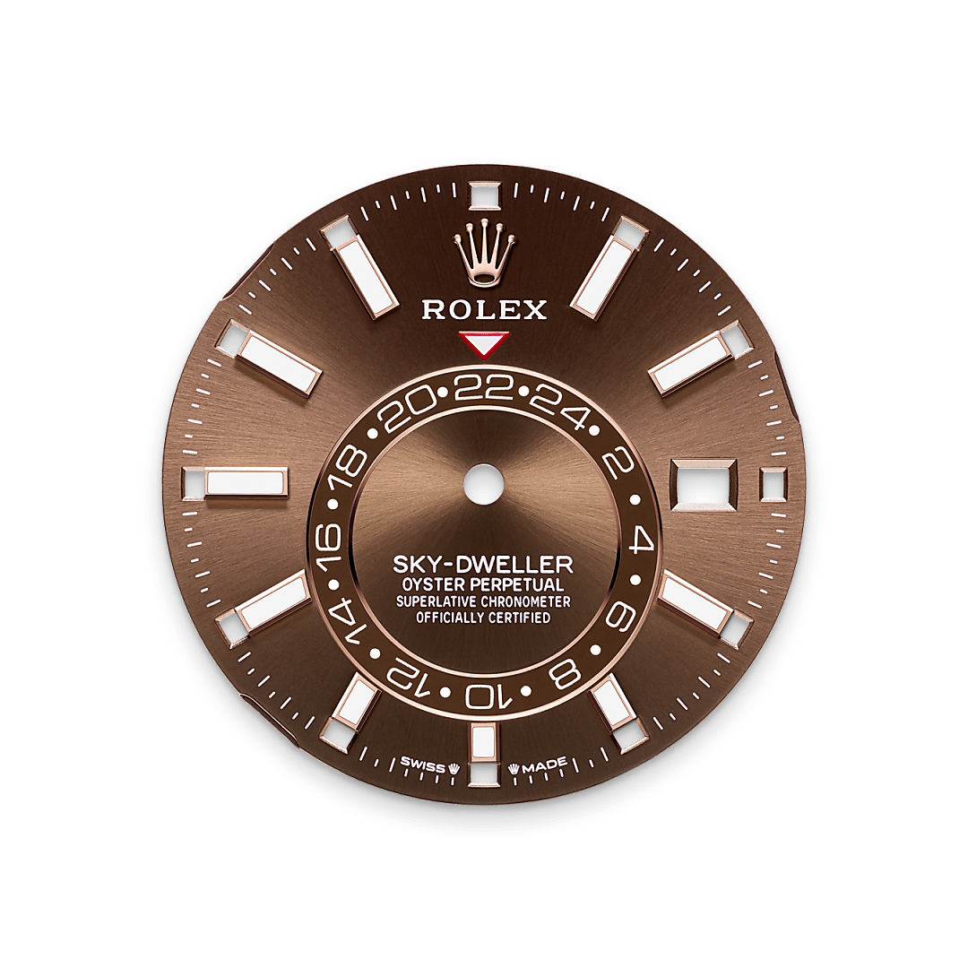 Schokoladen­­farbenes Zifferblatt