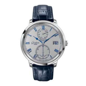 JuwelierJasper-GlashütteOriginal-Senator-BlauesLederband-WeißesZiffernblatt